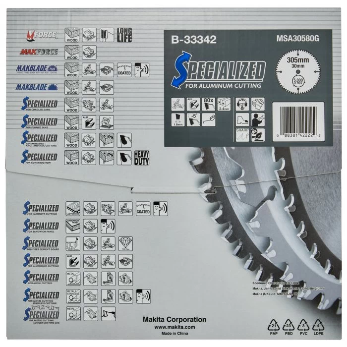 Makita B-33342 Afkortzaagblad Aluminium 13 Makita B-33342 Afkortzaagblad Aluminium - Afbeelding 13