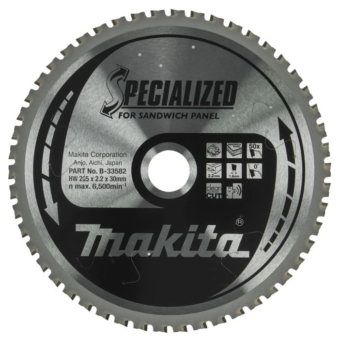 Makita B-33582 Cirkelzaagblad Sandwichpaneel 7 Makita B-33582 Cirkelzaagblad Sandwichpaneel - Afbeelding 7
