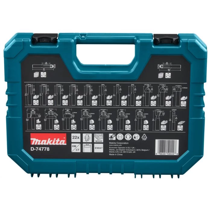 Makita D-74778 Frezenset 8mm 22-delig 7 Makita D-74778 Frezenset 8mm 22-delig - Afbeelding 7