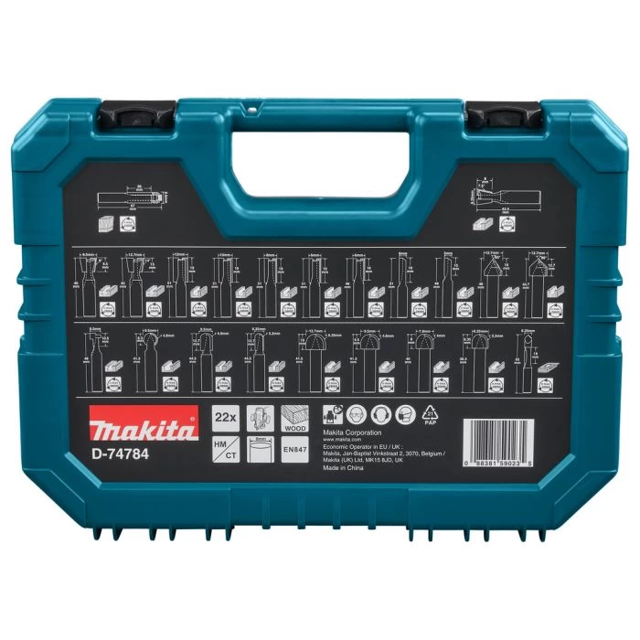 Makita D-74784 Frezenset 8mm 22-delig 7 Makita D-74784 Frezenset 8mm 22-delig - Afbeelding 7