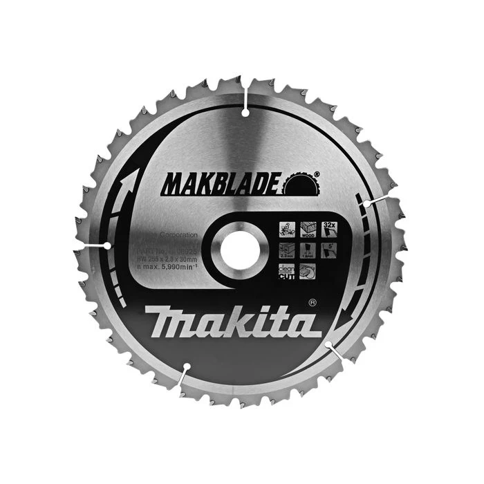 Makita B-08925 Zaagb Hout 255x30x2,3 32T 5g 1 Makita B-08925 Zaagb Hout 255x30x2,3 32T 5g