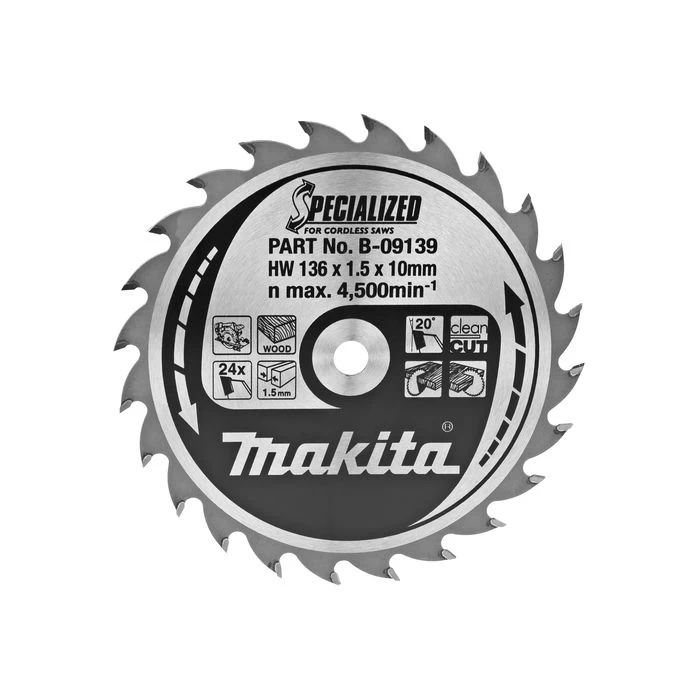 Makita B-09139 Cirkelzaagblad Hout 2 Makita B-09139 Cirkelzaagblad Hout - Afbeelding 2