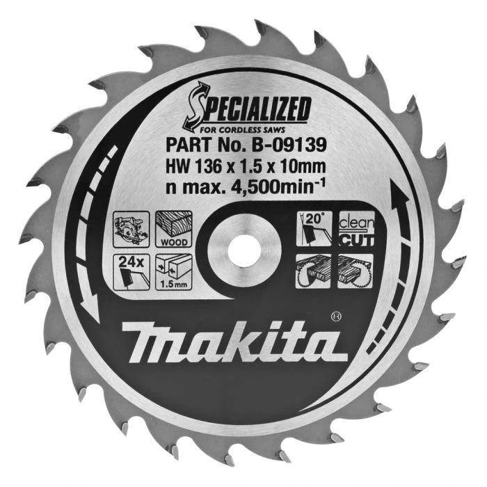 Makita B-09139 Cirkelzaagblad Hout 1 Makita B-09139 Cirkelzaagblad Hout