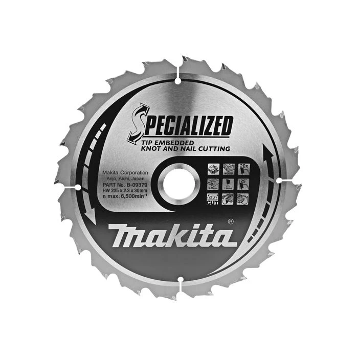 Makita B-09379 Cirkelzaagblad Hout (noest/spijker) 2 Makita B-09379 Cirkelzaagblad Hout (noest/spijker) - Afbeelding 2