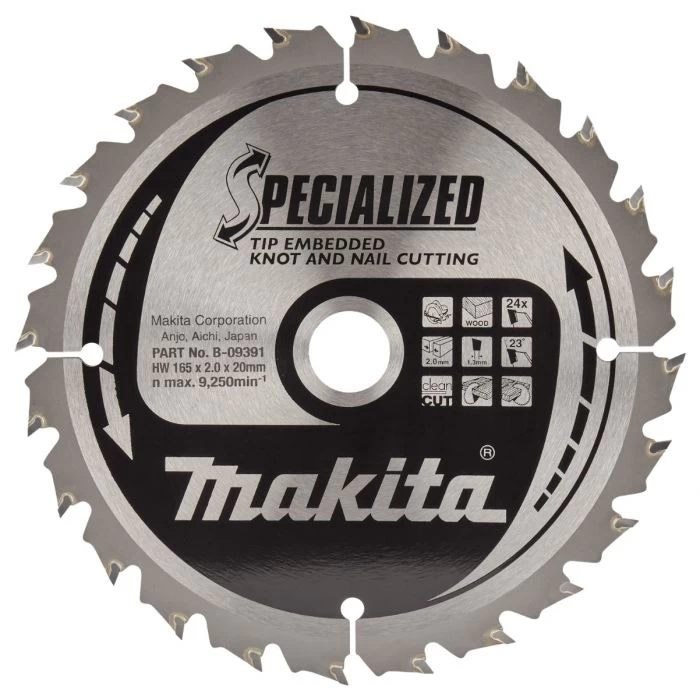 Makita B-09391 Cirkelzaagblad Hout (noest/spijker) 4 Makita B-09391 Cirkelzaagblad Hout (noest/spijker) - Afbeelding 4