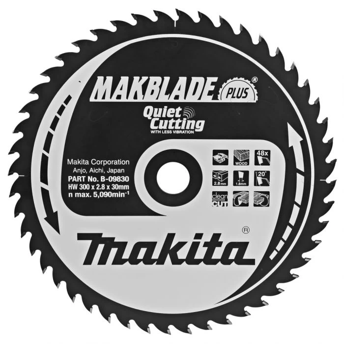 Makita B-09830 Tafelzaagblad Hout Zuiver 1 Makita B-09830 Tafelzaagblad Hout Zuiver