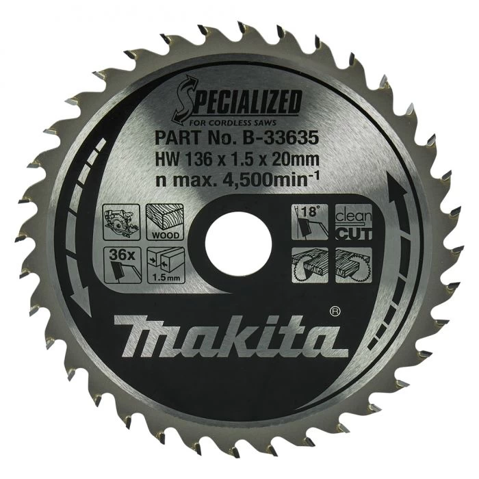 Makita B-33635 Cirkelzaagblad Hout 1 Makita B-33635 Cirkelzaagblad Hout