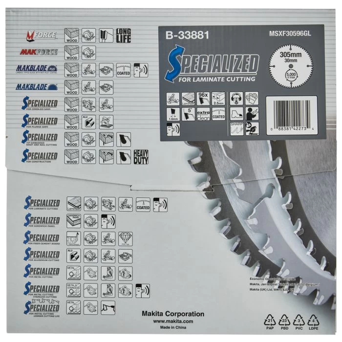 Makita B-33881 Afkortzaagblad Laminaat 4 Makita B-33881 Afkortzaagblad Laminaat - Afbeelding 4